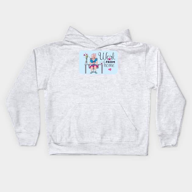 Work from home Kids Hoodie by IngaDesign